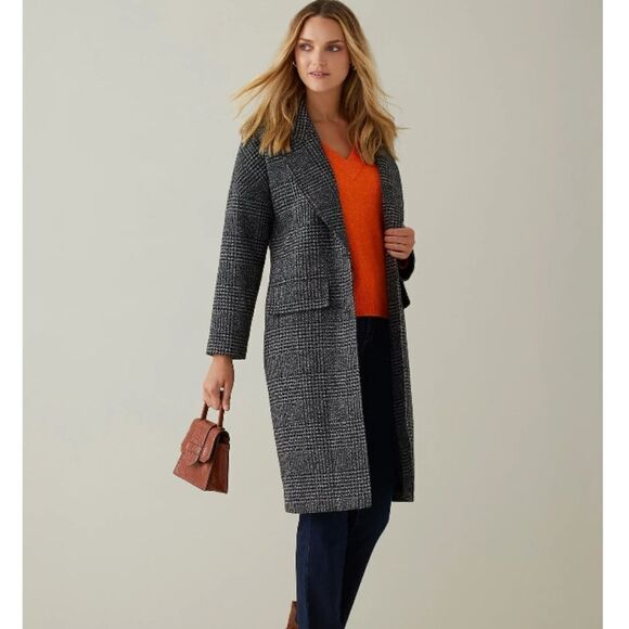 Scoop Women's Long Plaid Coat - Picture 4 of 6
